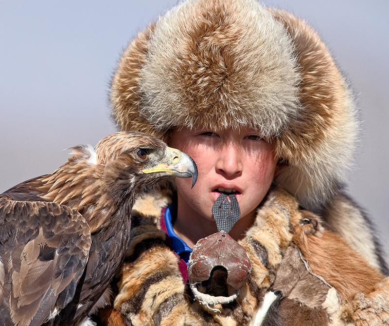 young hunter at golden eagle festival mongolia 2018